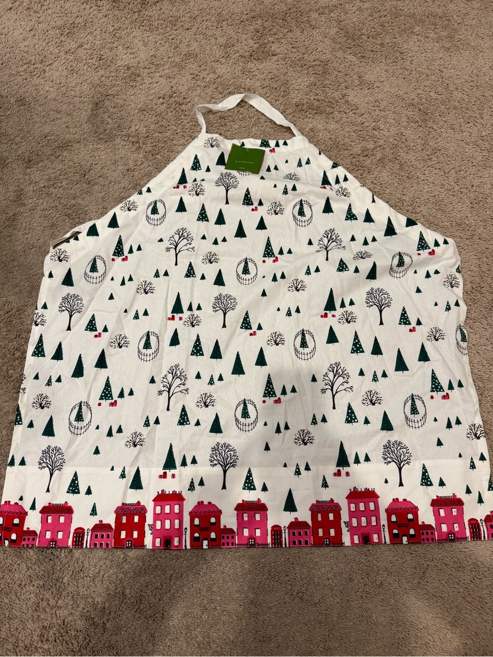 Kate Spade New York Holiday Village Christmas Apron Cotton NWT 33x33